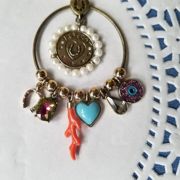 Betsey Johnson Vintage Hoop Charm Earrings - EPC - Picture 2 of 14